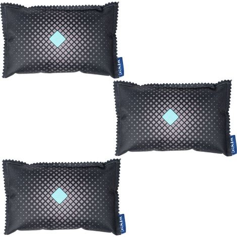 Lot de 3 déshumidificateurs voiture – Indicateur de saturation – Absorbeur d'humidité réutilisable 350g – Dimensions 19x5x11,5cm