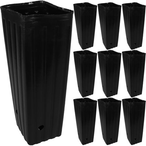 Lot de 30 Sacs à semis, Pots de culture en plastique noir, Tubes pour arbres et légumes, Plantation pépinière (1/5)