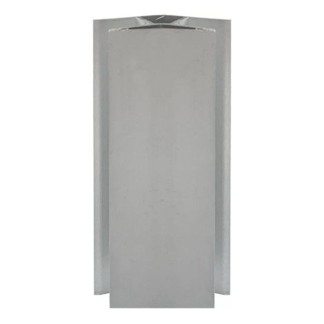 Angolare per zoccolo 90° R12 doppio rivestimento in PVC alluminio satinato H 10 cm.