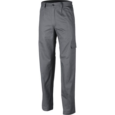 Coverguard – Pantalon de travail polyester coton gris taille élastique – Triple surpiqûre – 1 poche dos – 1 poche outils – 2 poches italiennes – 8INTGM (1/6)