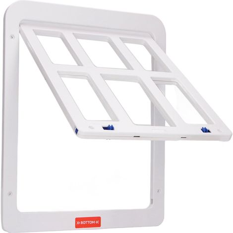 Porte pour animaux de compagnie magnétique en plastique, fermeture automatique, pour petits animaux, cadre de barrière blanc (1/5)