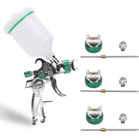 SWANEW Pistola a spruzzo SET 1.4 + 1.7 + 2 mm Pistola a spruzzo HVLP Pistola a spruzzo. ugello: 1.4 + 1.7 + 2 mm (1/5)