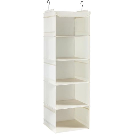 Hängeregal 5 Fächer Metallhaken 30x30x108cm Beige (1/5)