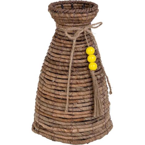 Jarrón de hoja de banana natural marrón, D19x31 cm (1/5)