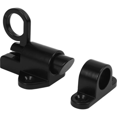 Verrou automatique boulon porte ressort sécurité alliage aluminium noir (1/5)