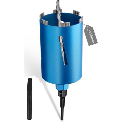 M16 Couronne de forage diamantée, Ø110mm Foret de carottage pour machine de carottage, 110mm Couronne de forage humide et sèche avec Turbo, SDS-Plus diamanté pour (1/5)