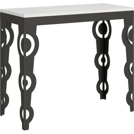 Consolle Allungabile 90-300x40x77 cm in Nobilitato Bianco (1/5)