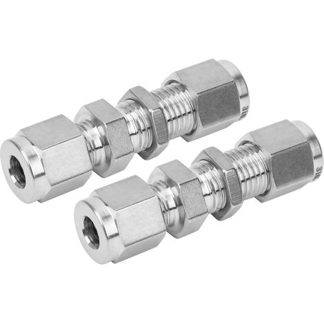 connecteurs de cloison en acier inoxydable 316 à double bague et plaque d'usure, joint de raccord Ф1/4 (1/5)