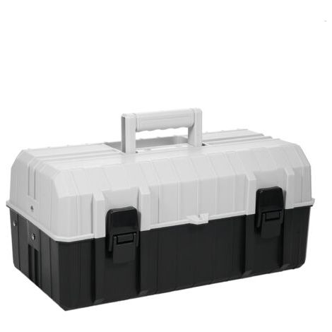 Pair - Boîte à outils de rangement en plastique, boîte à outils portable à 3 couches, organisateur de multiplication de loisirs ou d'artisanat pour outils domestiques, clous et épingles, noir-gris (1/5)