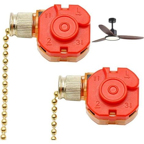 Interrupteur de vitesse pour ventilateur de plafond avec cordon à trois positions, interrupteur à fermeture éclair pour (1/5)