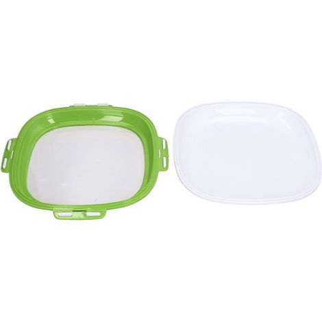 Plateau de conservation des aliments, boîte de rangement réutilisable et empilable pour réfrigérateur, vert. (1/5)