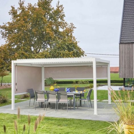 Pergola bioclimatique. aluminium et acier. 3x4m avec store 3m + store 4m (1/5)