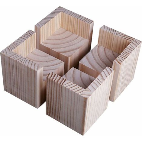 Lot de 4 élévateurs de meubles en bois – Rehausseurs pour lits et bureaux – Hauteur 5cm – Installation facile sous tous types de meubles (1/5)