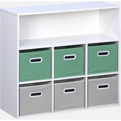 Mueble infantil con 6 cestas de terciopelo