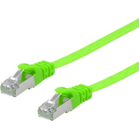 Equip Patchkabel Cat6A UFTP 2xRJ45 0.50m grün Flach LSZH