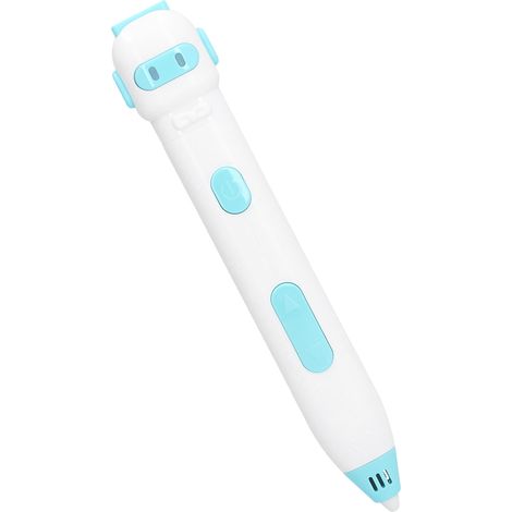 Stylo d'impression 3D intelligent, stylo d'impression basse température sécurisé, jouet de dessin, cadeau pour enfants, fonction de chargement USB, bleu (1/5)