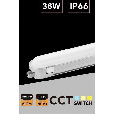 TrAdE Shop Traesio - Tubo Led Plafoniera Lineare 120cm 36 Watt Ip66 Cct 4000k-5000k-6500k Yl18-120-3c - (1/5)