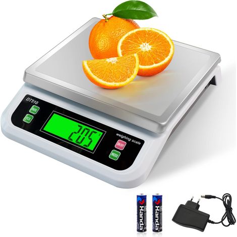 Balance De Cuisine 30kg Acier Inoxydable balance professionnelle alimentaire Avec Écran LCD Rétroéclairé Fonction PCS Et TARE Et 6 Unités Balance Professionnelle