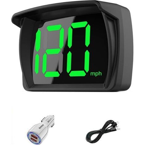 HUD Affichage Tête Haute GPS Compteur de Vitesse Numérique MPH, Grands Chiffres LED, Universel Voiture Camion Moto (1/5)