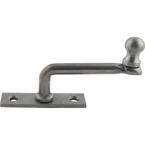 Fensterreiber mit Eisenknopf auf eckiger Platte, 17 mm, Stahl blank Fensterverschluss