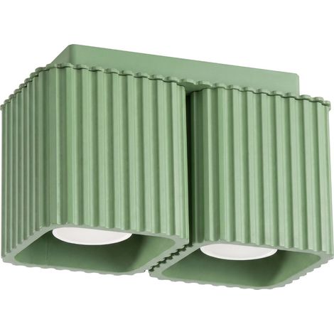 Lámpara de techo RIFF 2 verde salvia aluminio 2xGU10 Sollux (1/5)