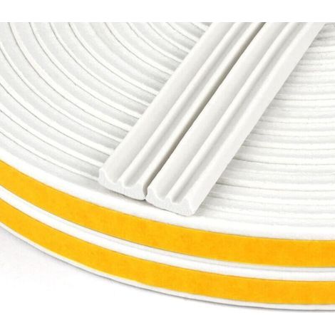 Utocollante Joint d'Étanchéité Porte, Joint Fenetre Isolation avec Forte Adhérence, Isoler du Bruit, Anti-collision et Anti-intempéries, (Blanc 2 5M) (1/4)