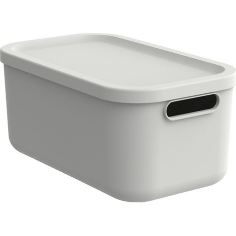 Rotho Aufbewahrungsbox Albula mit Deckel 17,5 x 39,5 cm 12 L weiß (1/2)