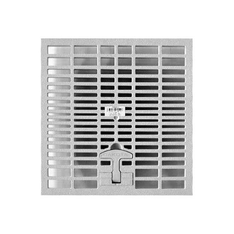 Jardibric – Grille de regard d'évacuation des eaux pluviales 40 x 40 cm – Polypropylène renforcé – Résistance Classe A15 – Drainage efficace - GRIS 38 X