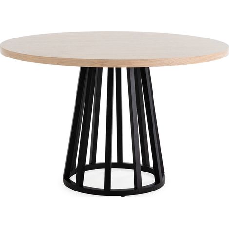 Table de salle à manger ronde ZIMER Ø120cm-Beige (1/2)