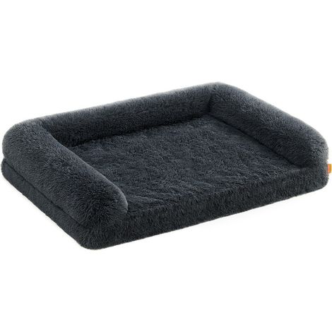 FluffyHug Panier pour Chien, Canapé pour Chiot, Taille XXL, pour Chiens de Grande Taille, en Mousse Alvéolée, avec Housse Amovible Lavable, 122 x 85 x 24 cm, Gris Foncé (1/5)