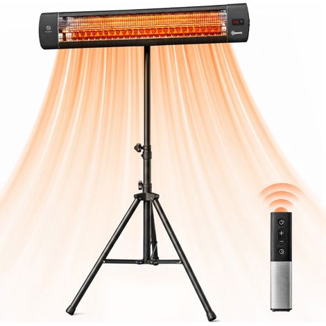 Outsunny 2500 W Electric Infrared Patio Heater, IP65 Garden Heater, Black (1/5)