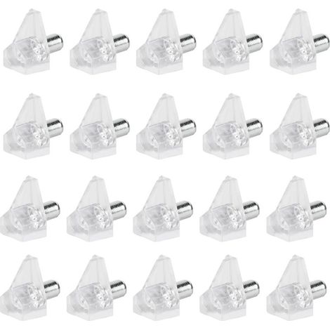 Packung mit 90 Regalwinkeln, 5 mm, aus transparentem Kunststoff für Möbel, Regale, Schränke, Holz und Glas, transparente Regalwinkel (1/5)