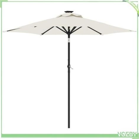 Parasol de jardin - FAFEICY - 4005058 - mât acier blanc - 225x225 cm - manivelle et inclinaison (1/5)