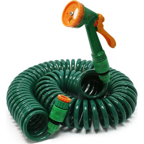 Tuyau d’arrosage en spirale extensible 15 m flexible de jardin maison et jardin