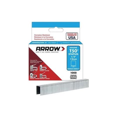 ARROW Agrafes t50 Boîte de 1000 agrafes 12 mm