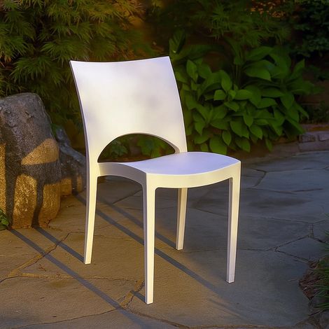 Exagonshop Sedia da esterno impilabile outdoor bianco Grandsoleil