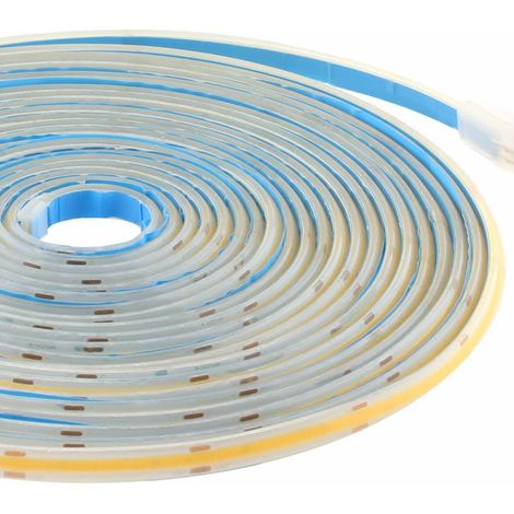 Tira LED Monocolor COB, DC24V, 10 metros (480Led/m), 100W, Silicona IP66, Blanco cálido (1/4)