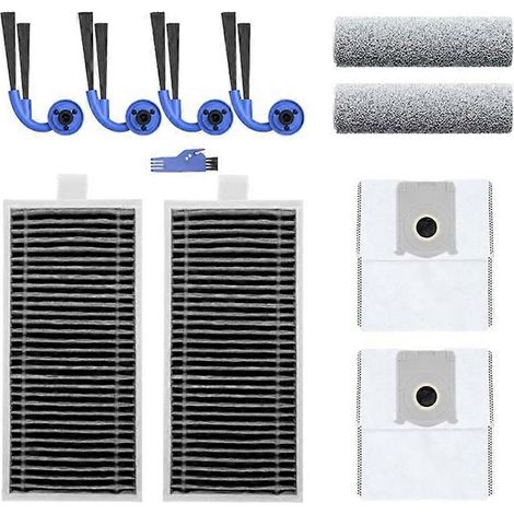 Balai à franges à rouleau, brosse latérale, filtre HEPA et sac à poussière pour aspirateur robot Ecovacs X9pro/T80S (1/5)