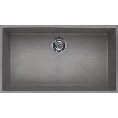 Lavello Elleci Incasso 1 vasca 76x44 Quadra 130 Sottotop Granitek Grigio Cemento LGQ13048BSO (1/3)