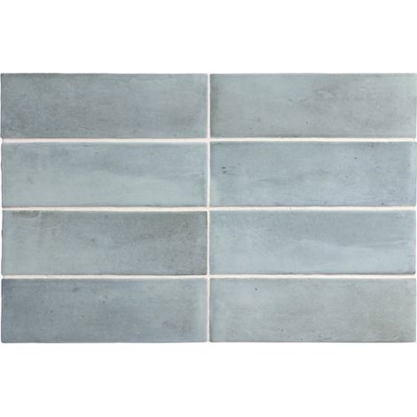 Carrelage sol / mur effet zellige bejmat marocain 5X15 cm bleu mate 5X15 cm COCO BLUE GRASS MATT (vendu par boite de 0,50m2) (1/5)