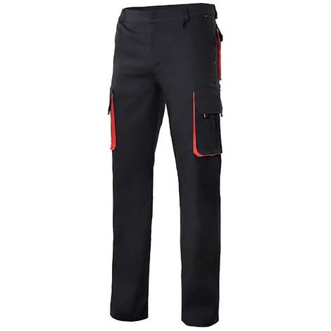 Pantalon multipoches bicolore VELILLA Noir / Rouge 48 (1/3)