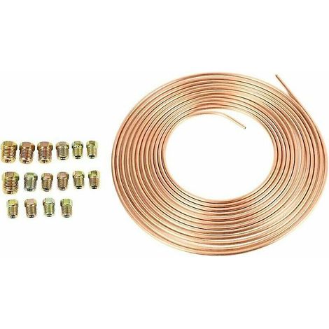 Enrouleur de flexible de frein de 7,6 m (25 pi) - Flexible de frein en cuivre-nickel de 4,76 mm (3/16 po) de diamètre extérieur, antirouille (1/4)