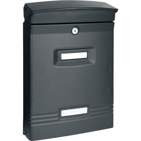 CASSETTA POSTALE ESTERNA ALLUMINIO NERA MALADETA - 25,5X12X37