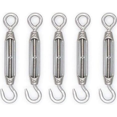 M4 tendeur crochet et il en acier inoxydable 304 - Lot de 5 (1/4)