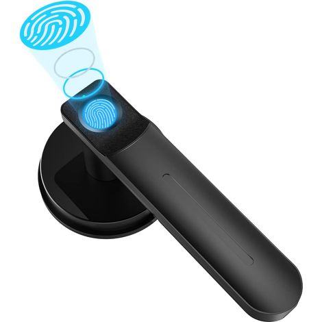 Serrure de porte intelligente à empreintes digitales, serrure de porte d'entrée sans clé avec poignée, serrure de porte biométrique, poignée de sécurité pour la maisonle rangementla (1/5)