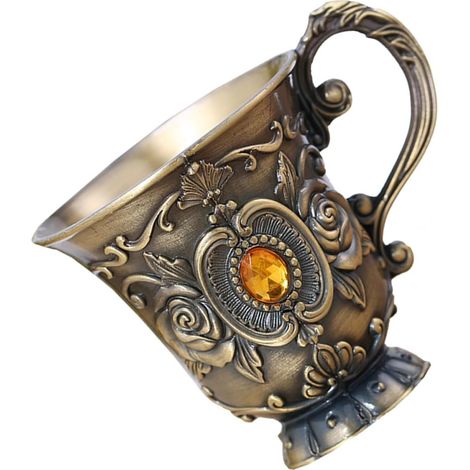Mini Tasse en Alliage de Zinc Vintage pour Vin Rouge, Coupe Métal Rétro Chic pour Fête ou Bar, Design Simple et Élégant (1/5)