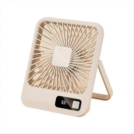 Ventilateur de bureau fin et rechargeable, modèle kaki, multi-alimentation pour bureau et maison, silencieux et portable (1/5)