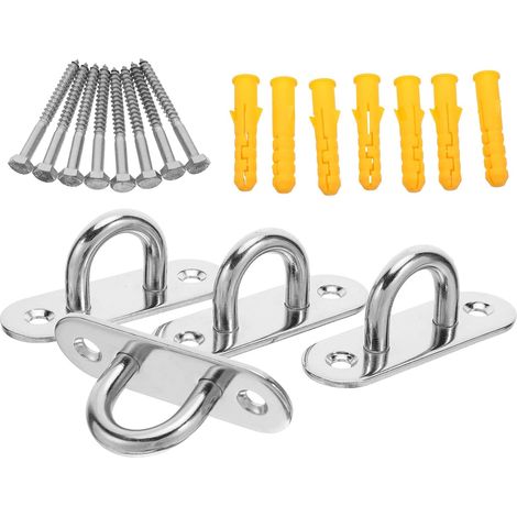 4 crochets balançoire, M8, inox/bois, pour hamac, avec vis (1/5)