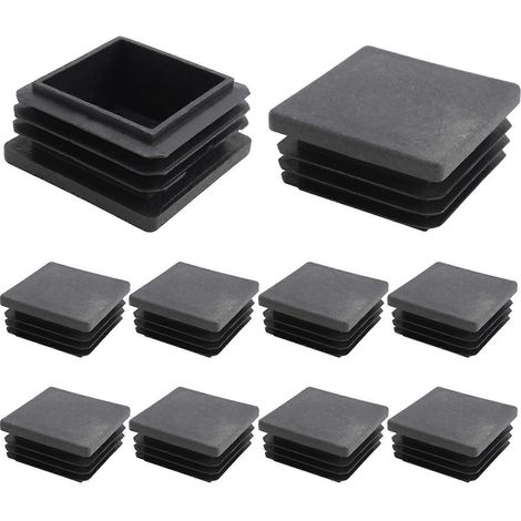 10 bouchons carrés en plastique pour tubes, inserts de 38 mm x 38 mm (1/5)