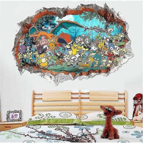 Sticker mural Go 3D dessin animé autocollant, papier peint décoratif pour chambre d'enfant (1/5)